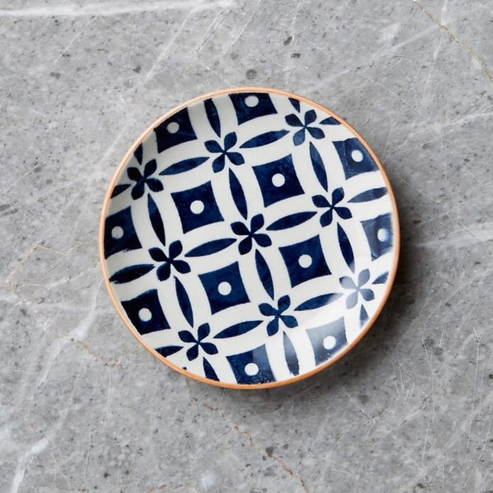 Crate & Barrel Yuki Blue and White Small Sauce Dish 4